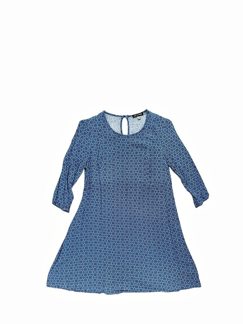 ASU WISH Geometric Mini Dress in Blue Size Small Like New